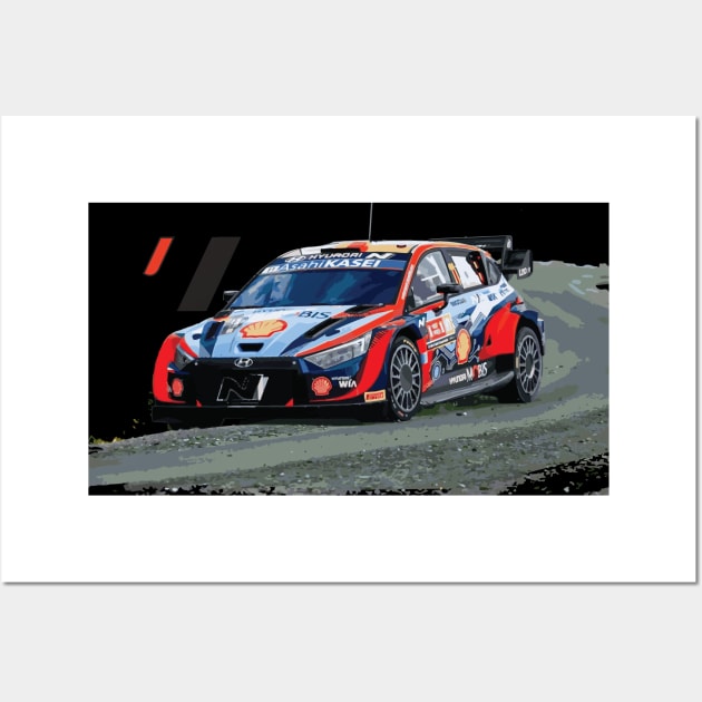 Neuville Ott Tänak Hyundai i20 N Rally1 wrc car Wall Art by cowtown_cowboy